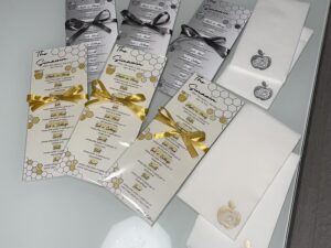 Gold Rosh Hashana Simanim Cards Gift Wrapped
