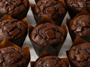4 heavenly healthy double chocolate muffins