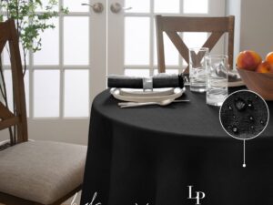 Premium Black Waterproof Polyester Tablecloth 70 x 160
