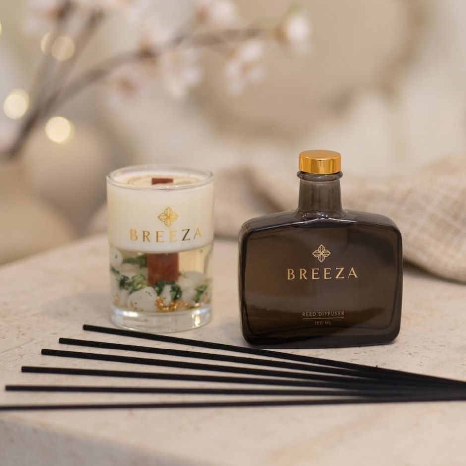 Gift Package | The Moscato Diffuser & White Scented Stone Candle Set